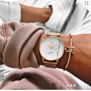 Gold Boulevard Marble MVMT Watch
